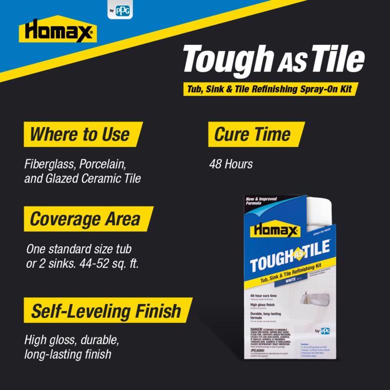 Load image into Gallery viewer, Homax Tough As Tile Gloss White Bathtub and Tile Refinishing Kit 32 oz
