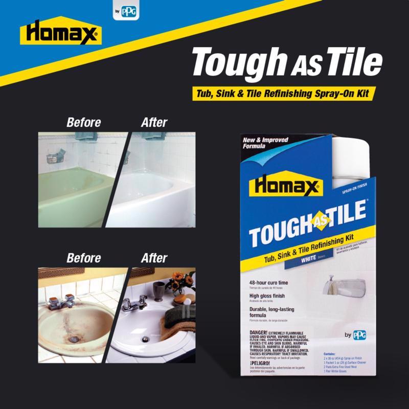 Load image into Gallery viewer, Homax Tough As Tile Gloss White Bathtub and Tile Refinishing Kit 32 oz
