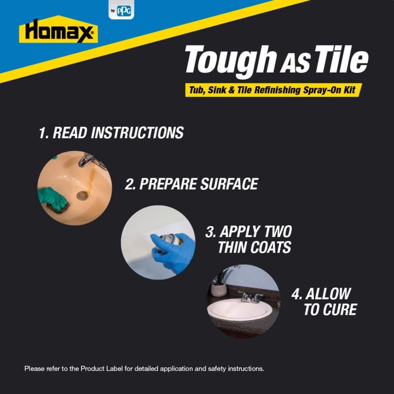 Load image into Gallery viewer, Homax Tough As Tile Gloss White Bathtub and Tile Refinishing Kit 32 oz
