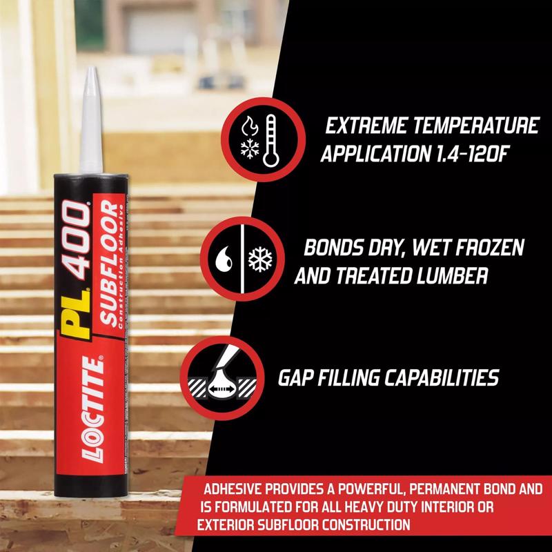 Load image into Gallery viewer, Loctite PL 400 Subfloor Adhesive Synthetic Latex Subfloor Construction Adhesive 10 oz
