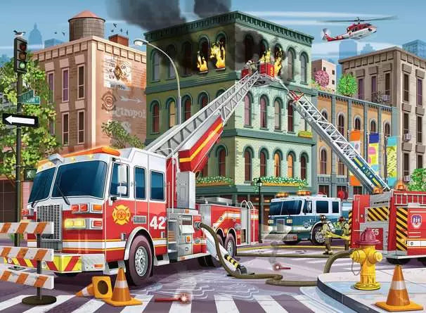 Load image into Gallery viewer, Children’s Jigsaw Puzzle Fire Truck Rescue - 100 Pieces
