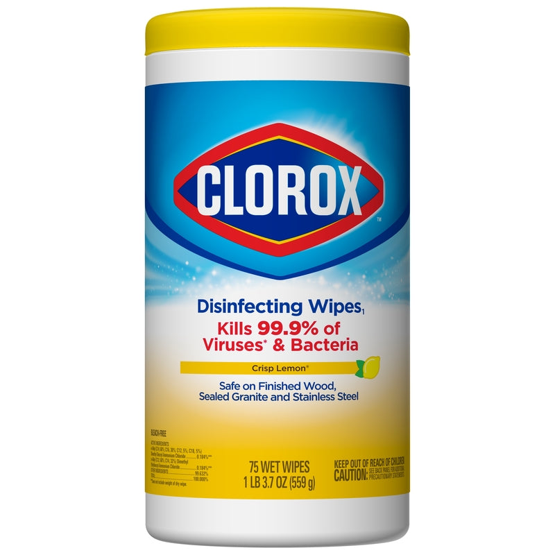 Load image into Gallery viewer, Clorox Lemon Fresh Scent Disinfecting Wipes 75 pk
