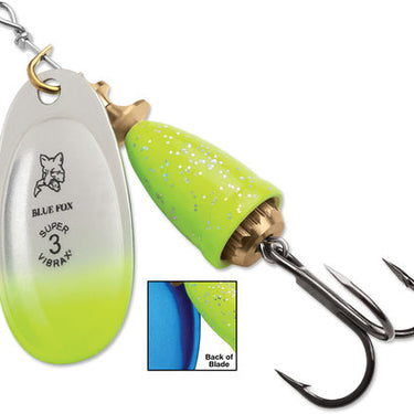 Blue Fox Classic Vibrax Size 4 (Chartreuse/Blue Candyback)