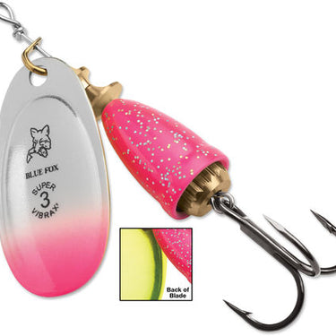 Blue Fox Classic Vibrax 04 Plated Tackle 3/8oz (Pink Chartreuse Candyback)