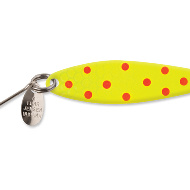 Luhr Jensen #1 Needlefish Spoon (Chartreuse/Fire Dot)