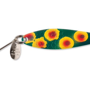 Luhr-Jensen Needlefish 2" Spoon (Red Dot Frog/Brass)