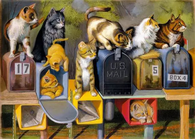 Load image into Gallery viewer, Jigsaw Puzzle Cat`s Got Mail - 300 Pieces
