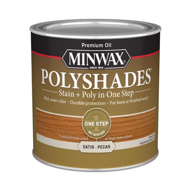 Minwax PolyShades Semi-Transparent Satin Pecan Oil-Based Stain/Polyurethane Finish 1/2 pt