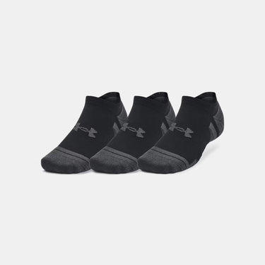 Under Armour Performance Tech Unisex 3-Pack No Show Socks (Black/Jet Grey) Size XL