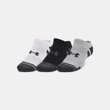 Under Armour Performance Tech Unisex 3-Pack No Show Socks (Mod Grey/White/Jet Grey) Size M