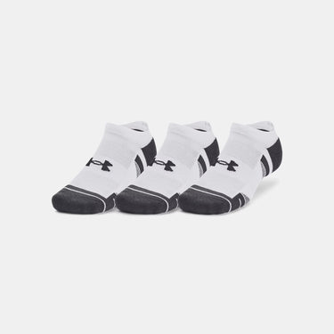 Under Armour Performance Tech Unisex 3-Pack No Show Socks (White/Jet Grey) Size M