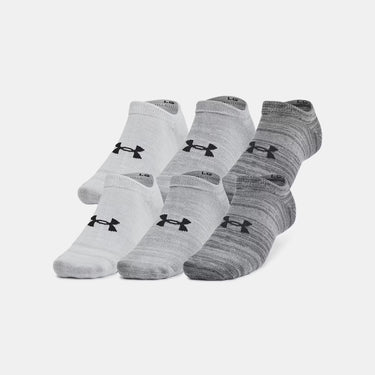 Under Armour Essential Unisex 6-Pack No-Show Socks (Castlerock/Anthracite) Size M