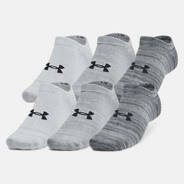 Under Armour Essential Unisex 6-Pack No-Show Socks (Castlerock) Size L