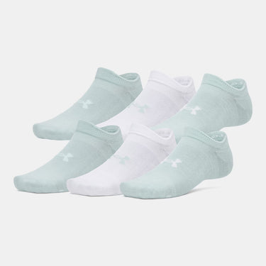 Under Armour Essential Unisex 6-Pack No-Show Socks (Enamel Blue/White) Size L
