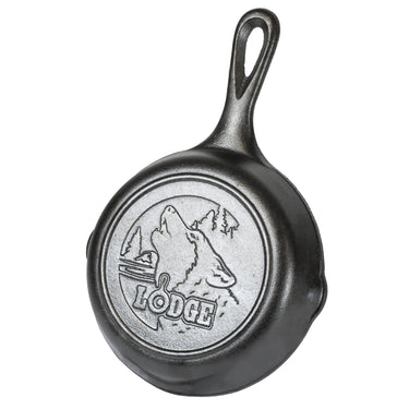 Lodge Cast Iron 6.5 Seasoned Wolf Skillet Wildlife Series