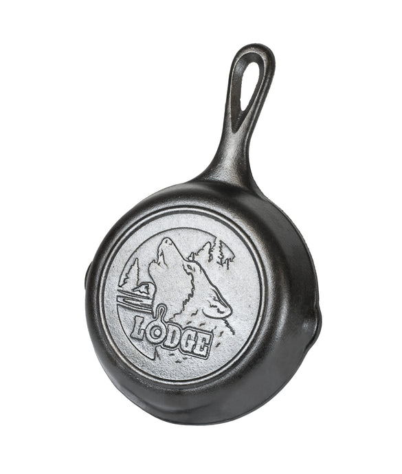 Lodge Cast Iron 6.5 Seasoned Wolf Skillet Wildlife Series