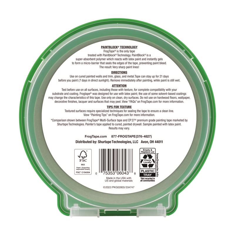 Load image into Gallery viewer, FrogTape 0.94 in. W X 60 yd L Green Medium Strength Painter&#39;s Tape 1 pk
