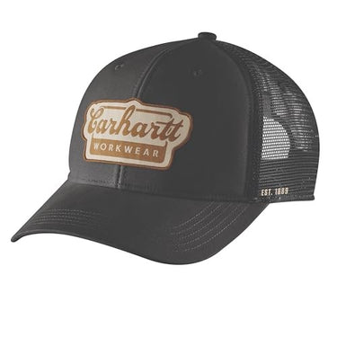 Carhartt Rugged Flex® Twill Mesh-Back Script Patch Cap (Black)