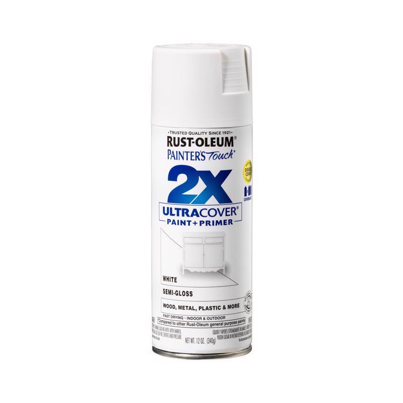 Load image into Gallery viewer, Rust-Oleum Painter&#39;s Touch 2X Ultra Cover Semi-Gloss White Spray Paint 12 oz
