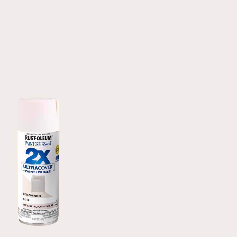 Load image into Gallery viewer, Rust-Oleum Painter&#39;s Touch 2X Ultra Cover Satin Heirloom White Paint+Primer Spray Paint 12 oz
