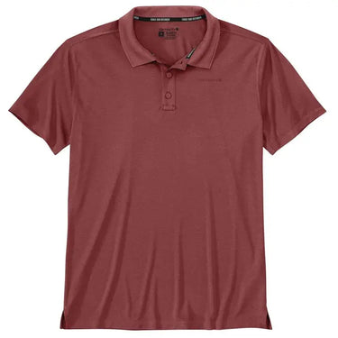 Carhartt Force Sun Defender™ Relaxed Fit Lightweight Short-Sleeve Polo (Crimson Moss Heather) Size XL