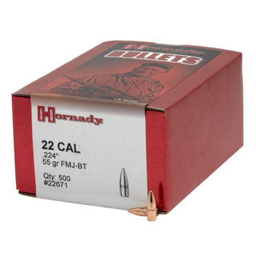22 Cal .224 55 gr FMJ‑BT with cannelure