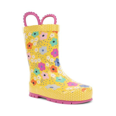 Western Chief Girl's Daisy Delight Rain Boots (Yellow) Size 10 Kids