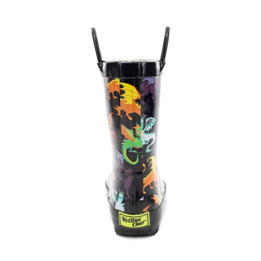 Western Chief Boy's Dragon Rain Boot (Black) Size 13 Kids