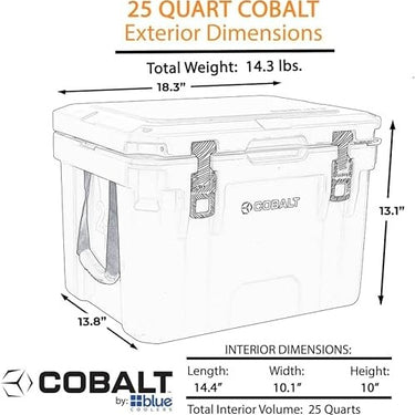 Cobalt 25 Quart Roto-Molded Super Ice Cooler Arctic White