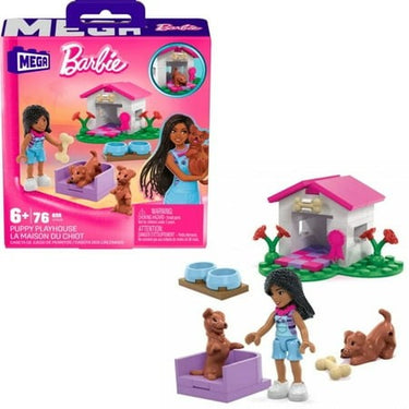 MEGA Barbie Puppy Playhouse 76 Piece Building Kit Toy Ages 6+