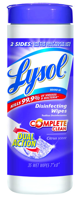 Lysol Dual Action Citrus Scent Antibacterial Disinfectant 35 ct 1 pk