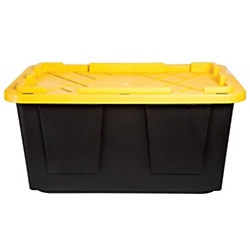 Greenmade 27 gal Black/Yellow Snap Lock Storage Box 14.7 in. H X 20.4 in. W X 30.4 in. D Stackable