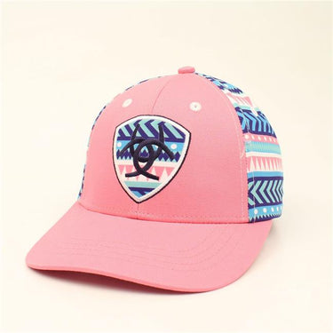 Ariat Fabric Button Sewn on Top Youth Cap, Pink