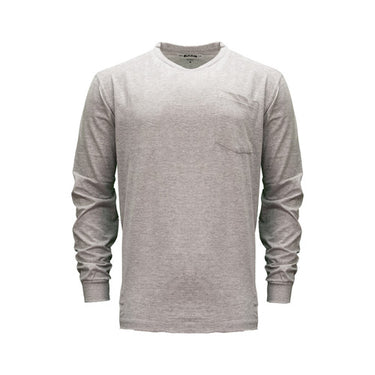 Key Spartan Long Sleeve Pocket Tee (Heather Grey) Size XL