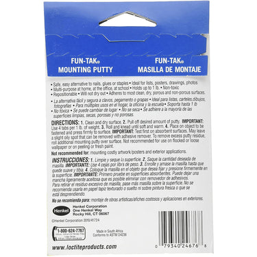 Loctite Fun-Tak Low Strength Synthetic Rubber Blue Mounting Putty 2 oz