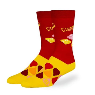 Odd Sox Starburst Juicy Red Men's Crew Socks Size L