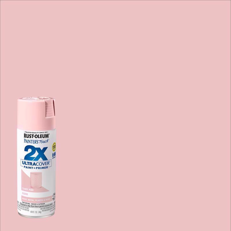 Load image into Gallery viewer, Rust-Oleum Painter&#39;s Touch 2X Ultra Cover Gloss Candy Pink Paint+Primer Spray Paint 12 oz
