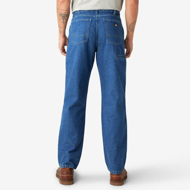 Dickies Relaxed Fit Double Knee Jeans (Stonewashed Indigo Blue) Size 40x32