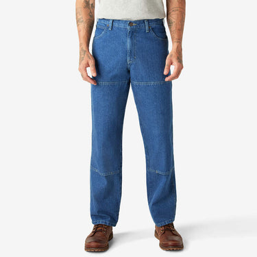 Dickies Relaxed Fit Double Knee Jeans (Stonewashed Indigo Blue) Size 36X34
