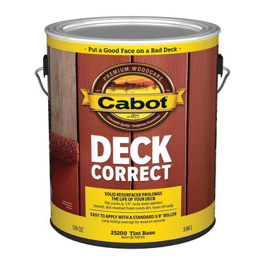 Cabot DeckCorrect Solid Tintable Tint Base Water-Based Acrylic Deck Resurfacer 1 gal