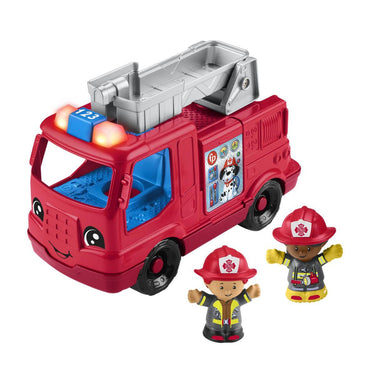Little People red fire truck push-along vehicle with two firefighter figures