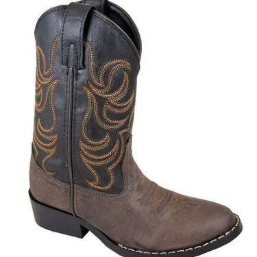 Smoky Mountain Kids Monterey Brown/Black Round Toe Western Boots Size Child 10 1/2