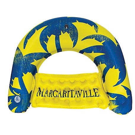 Margaritaville  Inflatable Sit-n-Sip Chair Pool Float, Blue, 36 in. x 56 in.