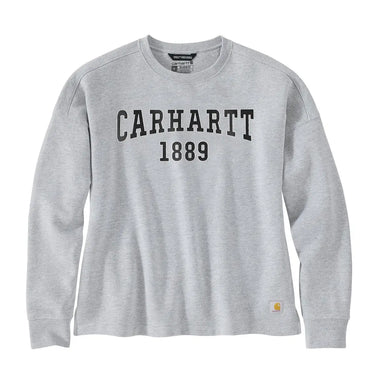 Carhartt Women's Loose Fit Midweight Graphic Sweatshirt (Heather Gray) Size XL