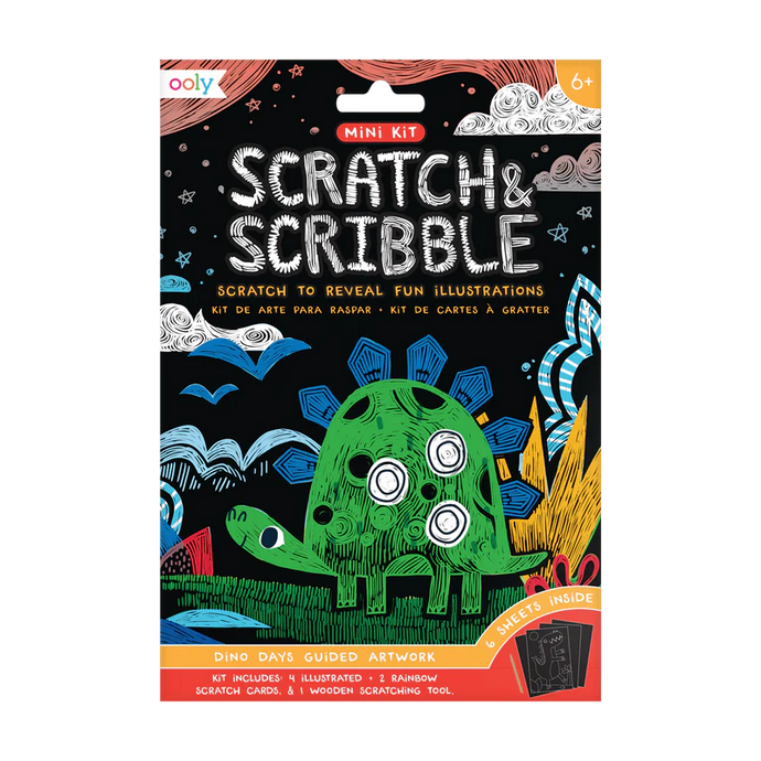 Ooly Dinosaur Days Scratch and Scribble Mini Scratch Art Kit