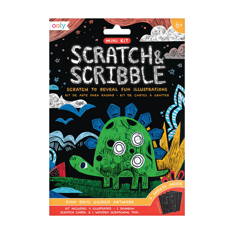 Load image into Gallery viewer, Ooly Dinosaur Days Scratch and Scribble Mini Scratch Art Kit
