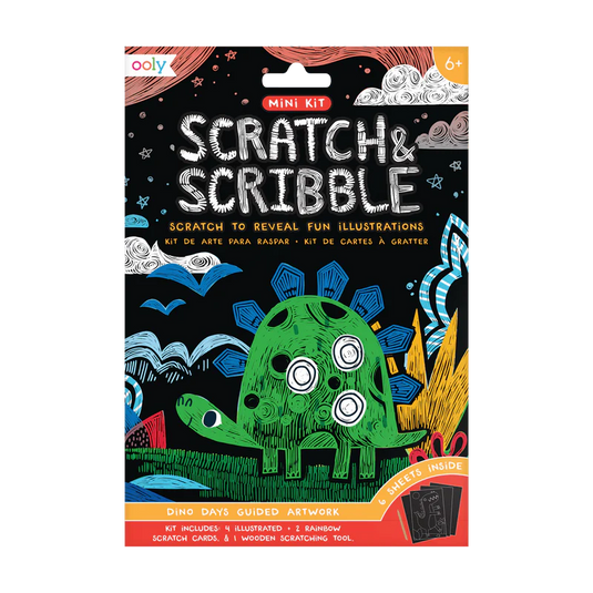 Ooly Dinosaur Days Scratch and Scribble Mini Scratch Art Kit