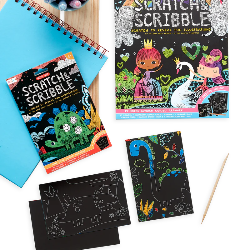 Load image into Gallery viewer, Ooly Dinosaur Days Scratch and Scribble Mini Scratch Art Kit
