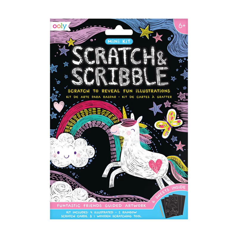 Load image into Gallery viewer, Ooly Funtastic Friends Scratch and Scribble Mini Scratch Art Kit
