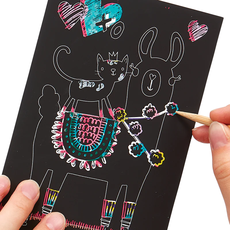 Load image into Gallery viewer, Ooly Funtastic Friends Scratch and Scribble Mini Scratch Art Kit
